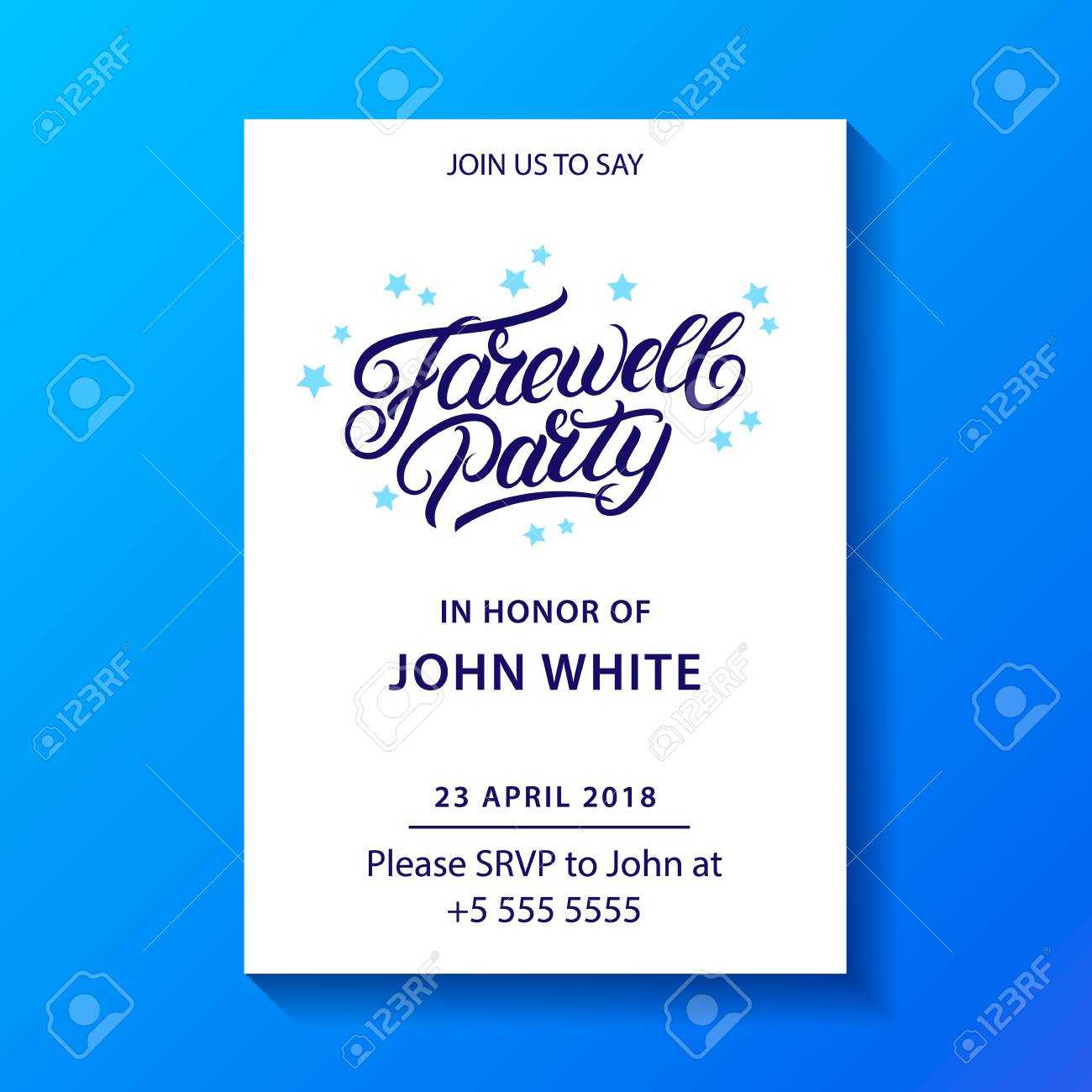 Farewell Party Hand Written Lettering. Invitation Card, Poster,.. Within Farewell Invitation Card Template