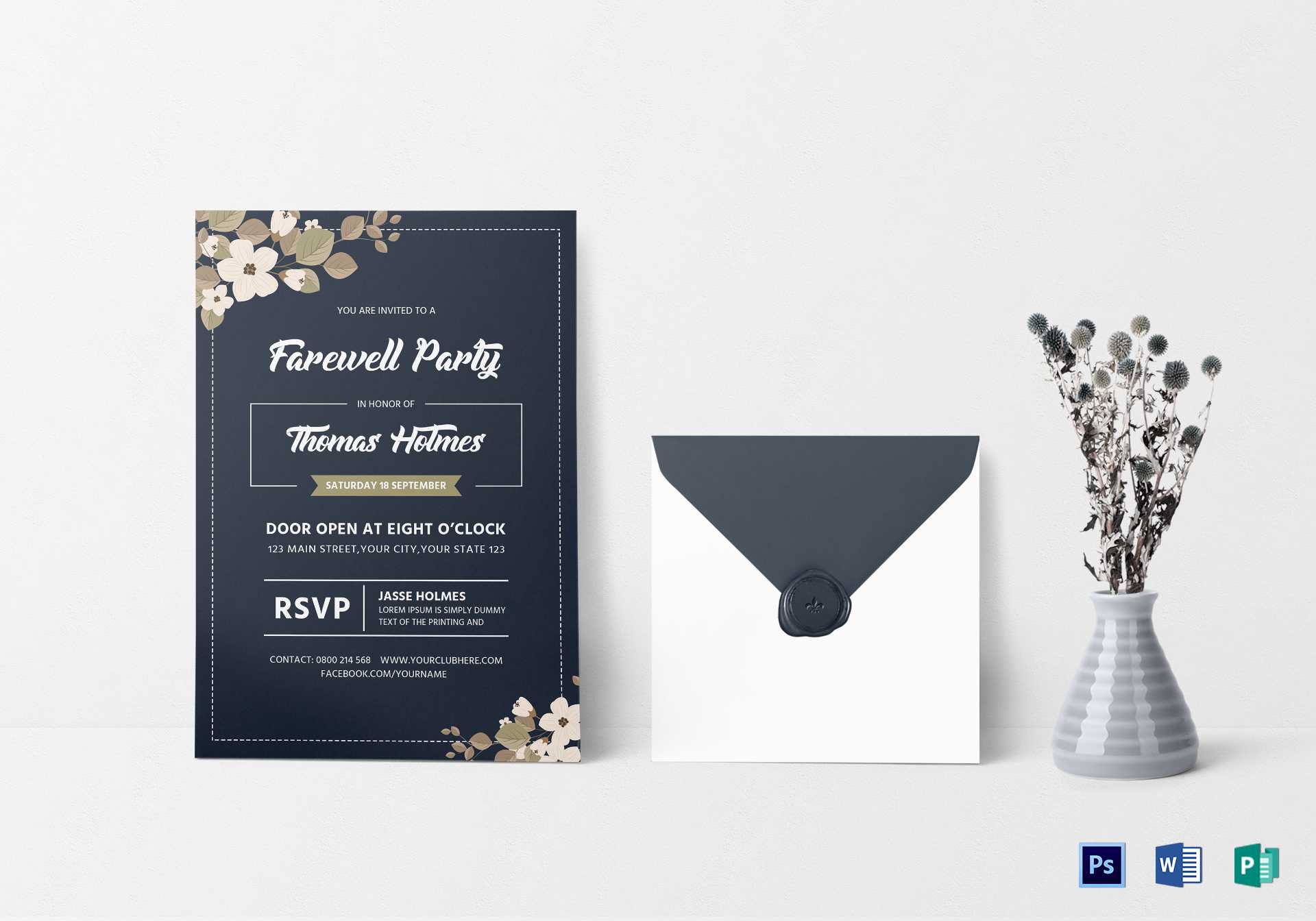 Farewell Party Invitation Card Template Regarding Farewell Pertaining To Farewell Invitation Card Template