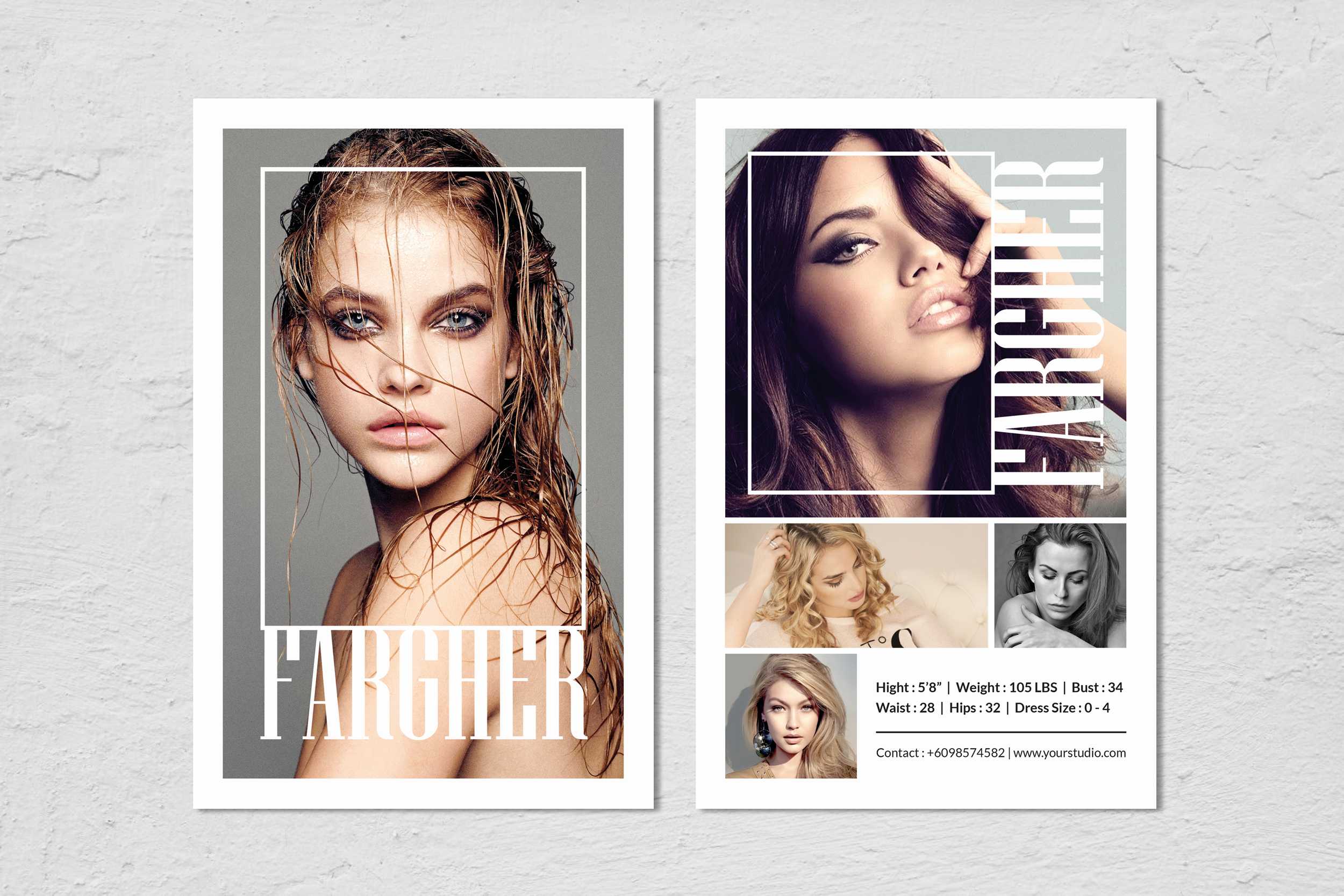 Fashion Modeling Comp Card Template For Comp Card Template Download