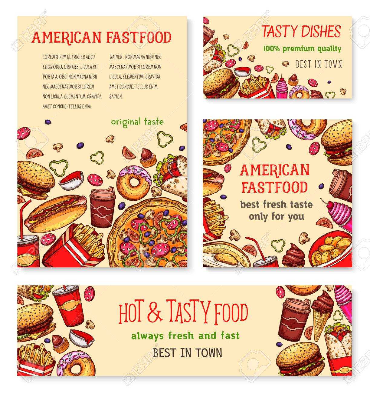 Fast Food Banner And Poster Template Set Design Pertaining To Food Banner Template