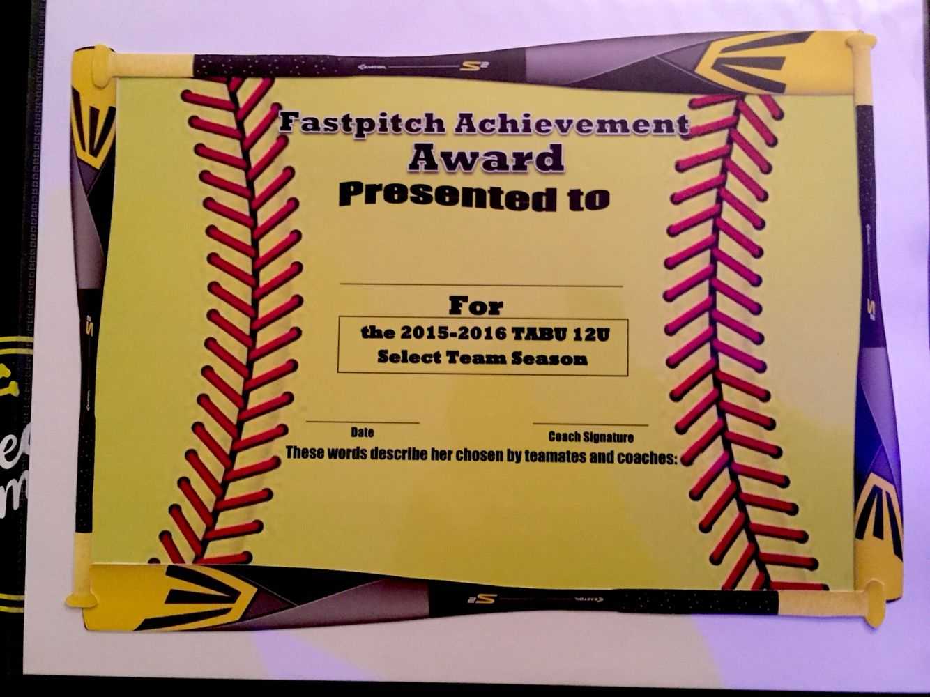 Fastpitch/softball Awards Certificate. | Softball Inside Softball Award Certificate Template