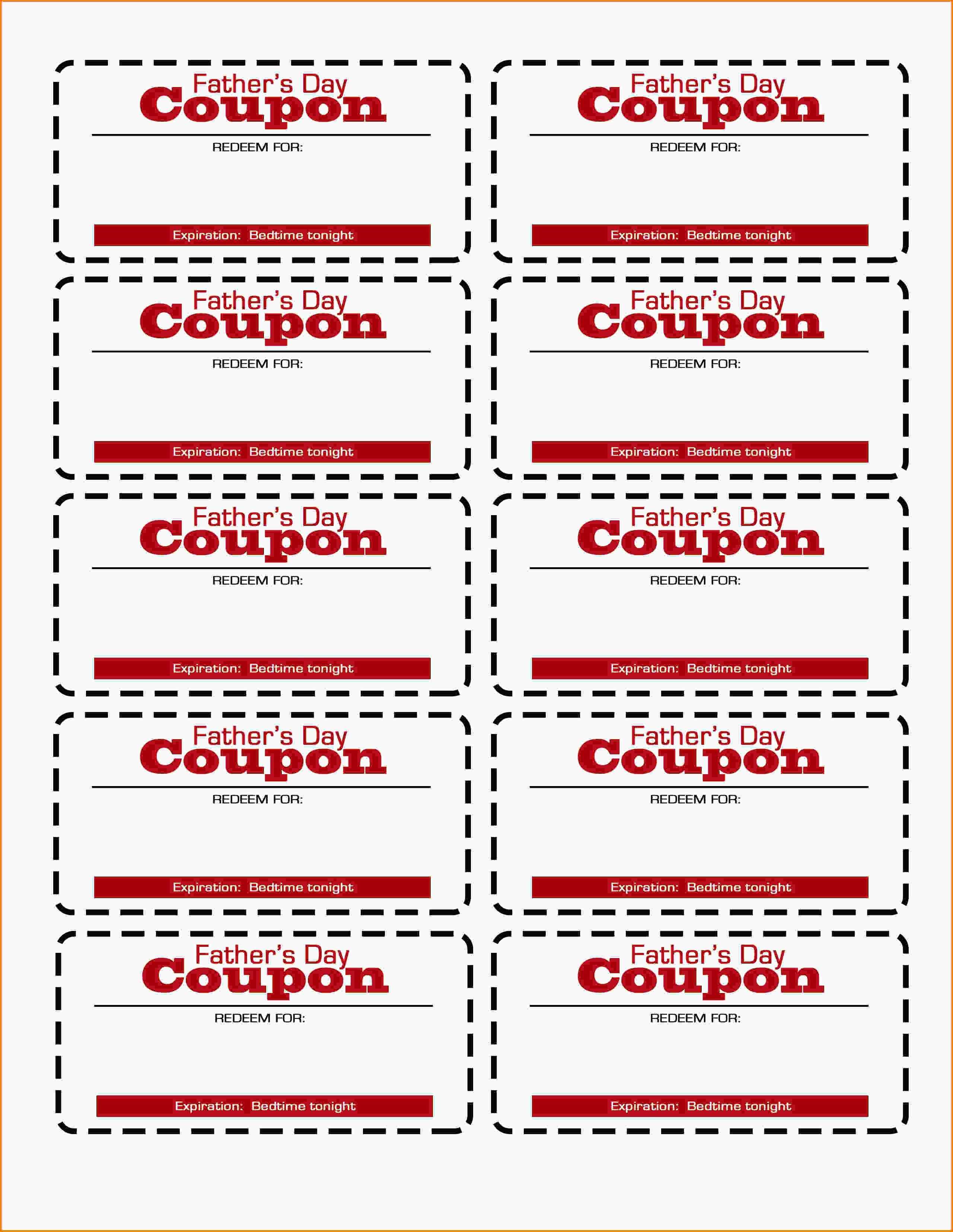 Father's Day Coupon Printable! | Flourish | Free Resources With Blank Coupon Template Printable