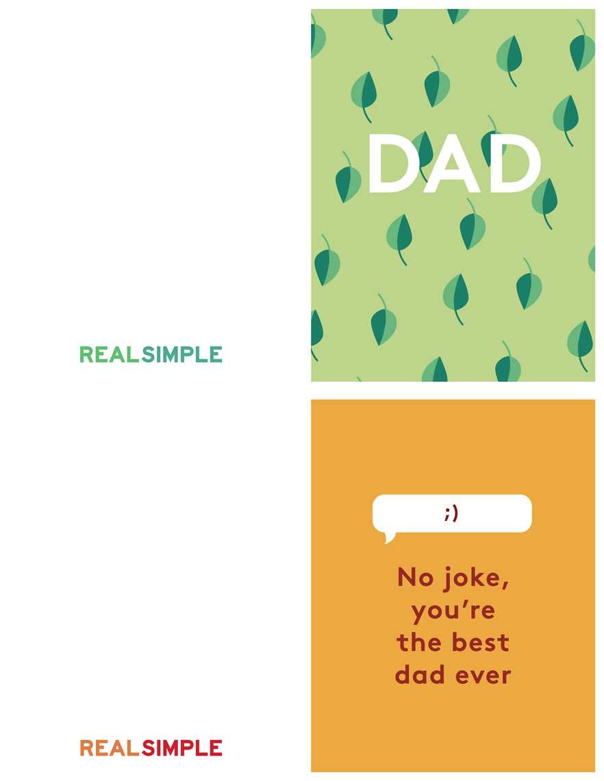 Father's Day Printable Cards | Real Simple With Fathers Day Card Template