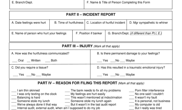 Feelings Hurt Report - Fill Online, Printable, Fillable with Hurt Feelings Report Template