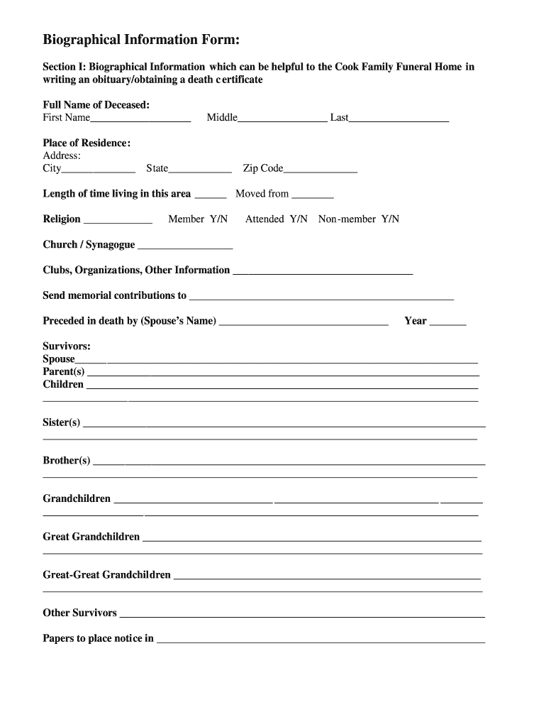 Fill In The Blank Obituary Template – Fill Online, Printable Intended For Fill In The Blank Obituary Template