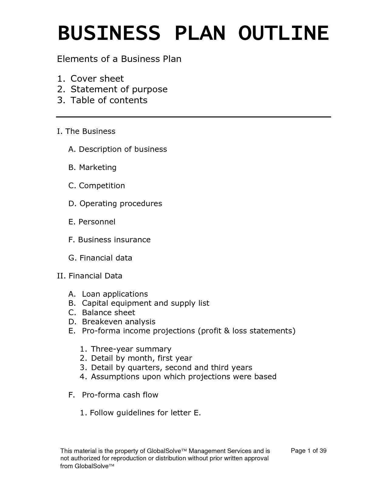 Fill In The Blanks Siness Plan Template Pdf Blank Profit And Throughout Blank Table Of Contents Template Pdf