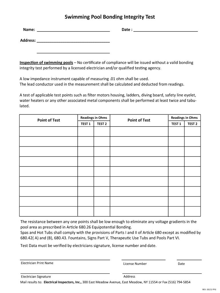 Fill In The Blanks Test In Swimming - Fill Online, Printable Intended For Megger Test Report Template
