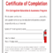 Fillable Online Certificate Of Completion - Fire throughout Fire Extinguisher Certificate Template