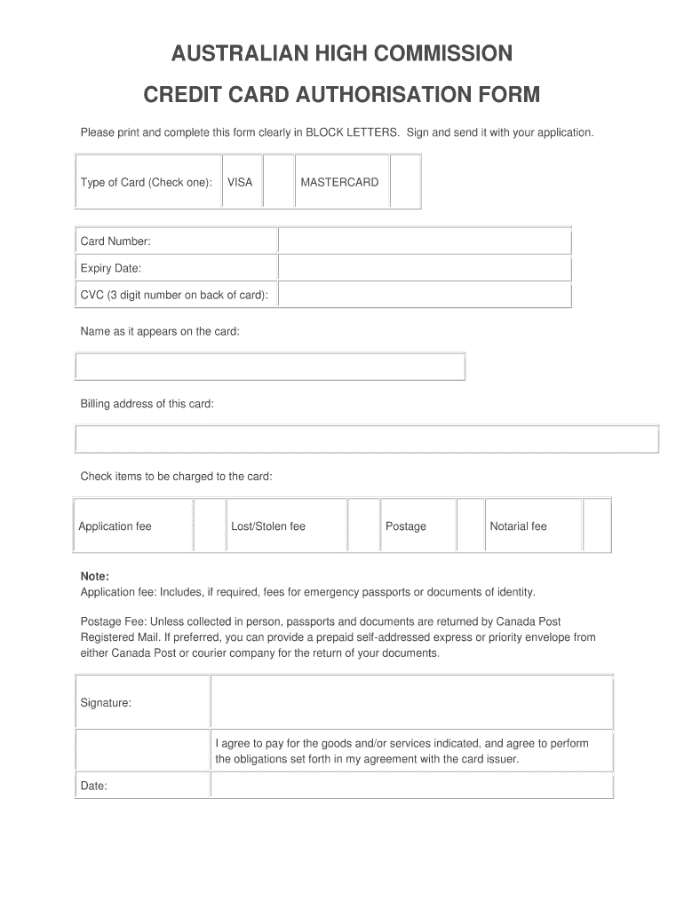 Fillable Online Credit Card Authorisation Form – Australian Throughout Credit Card Authorisation Form Template Australia