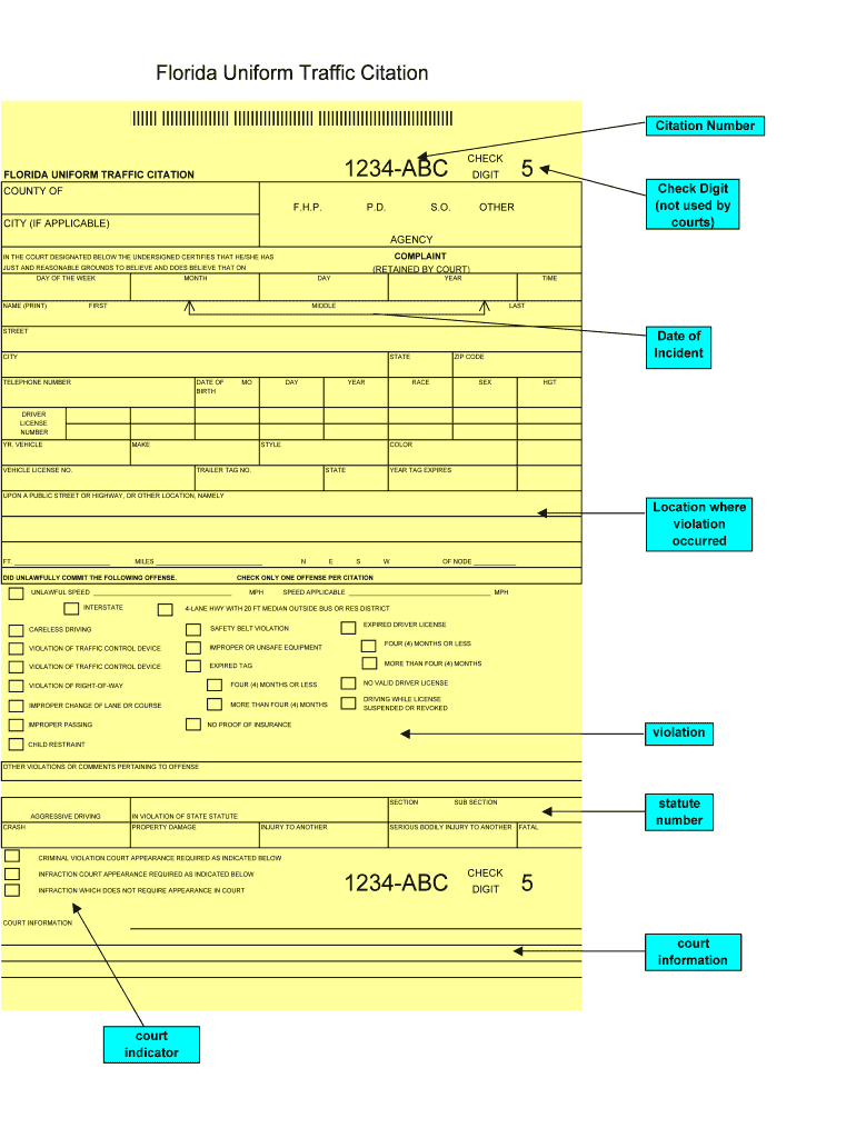 Fillable Traffic Citations – Fill Online, Printable Pertaining To Blank Speeding Ticket Template