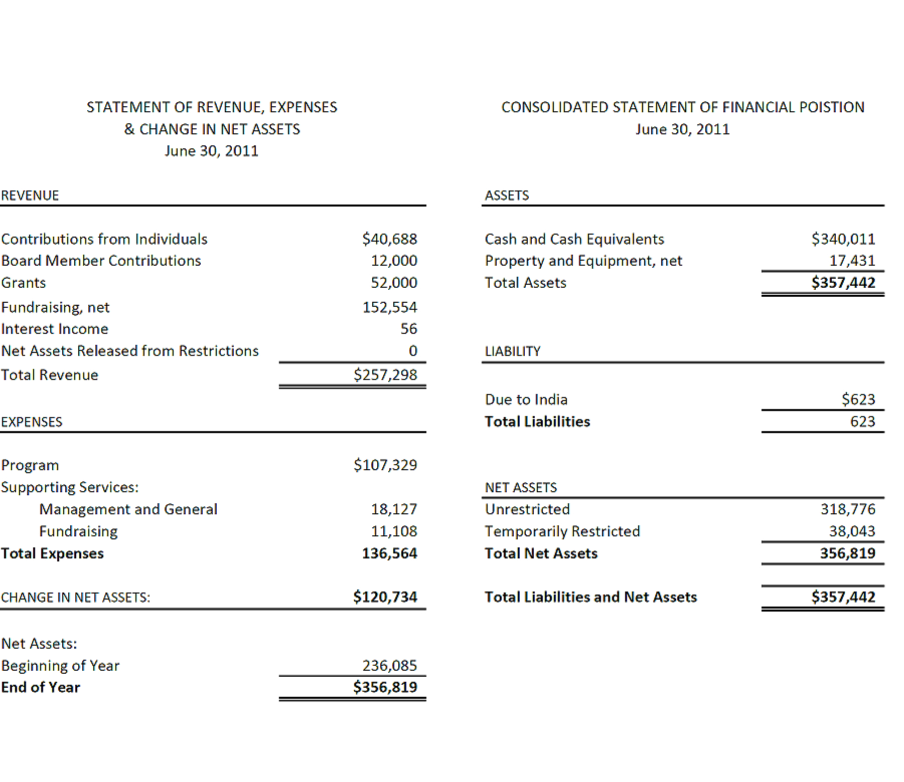 Financial Reports Lift Foundation Statements Sample Report Intended For Annual Financial Report Template Word