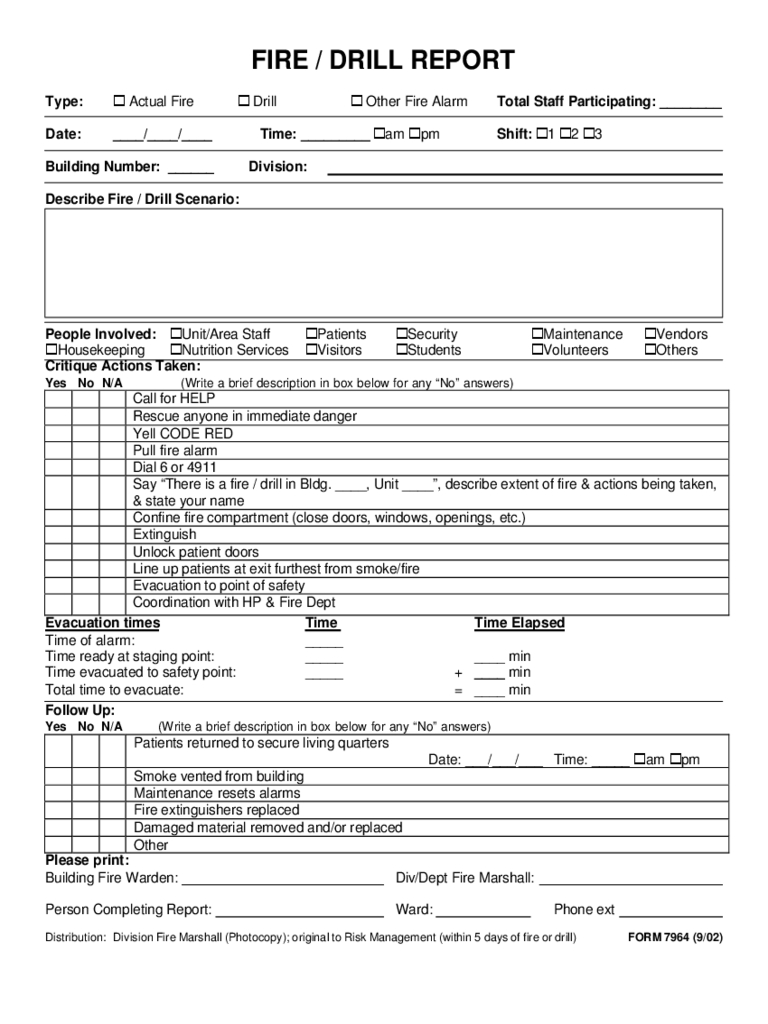 Fire Drill Report Form – 2 Free Templates In Pdf, Word In Emergency Drill Report Template