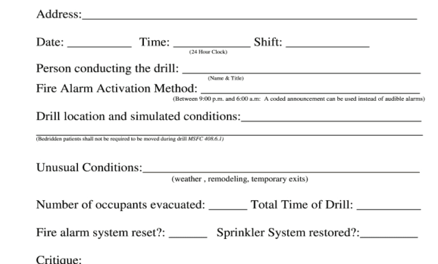 Fire Drill Report Template - Fill Online, Printable with regard to Emergency Drill Report Template