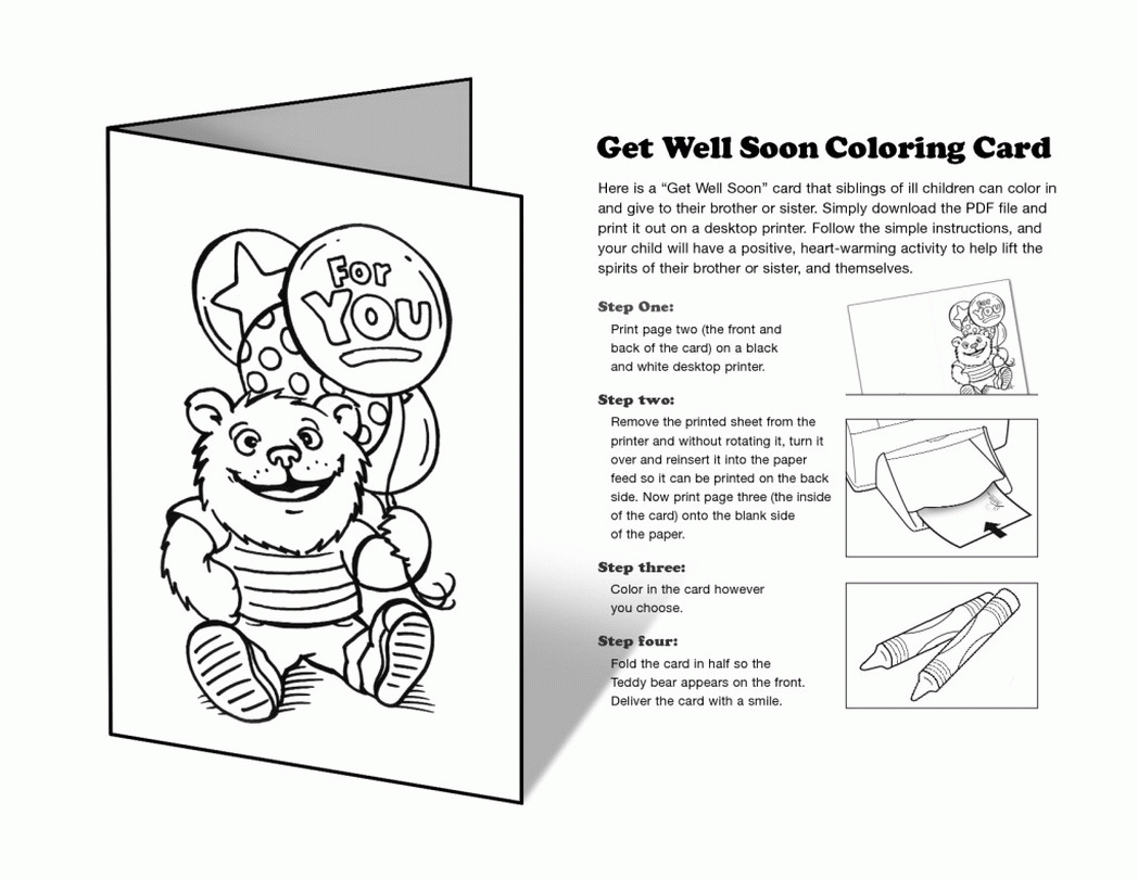 First Paper Printable Get Well Soon Cards Color Regarding Get Well Soon Card Template