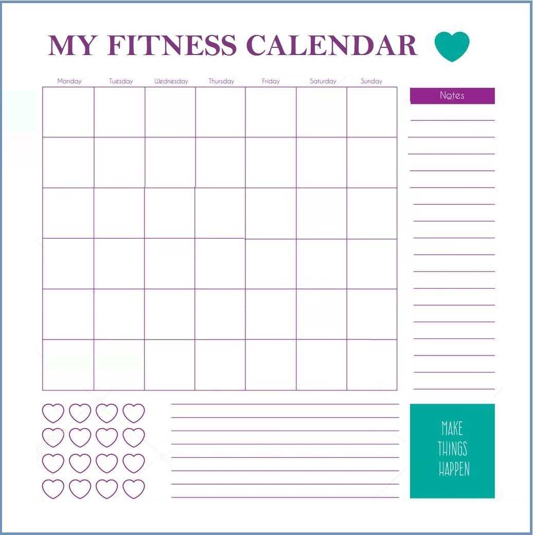 Fitness Calendar Template | Workout Calendar, Workout In Blank Workout Schedule Template