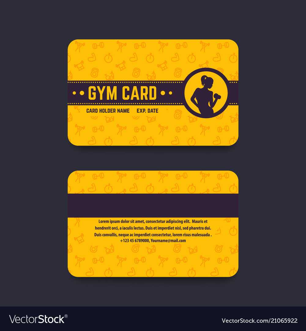 Fitness Club Gym Card Template With Gym Membership Card Template