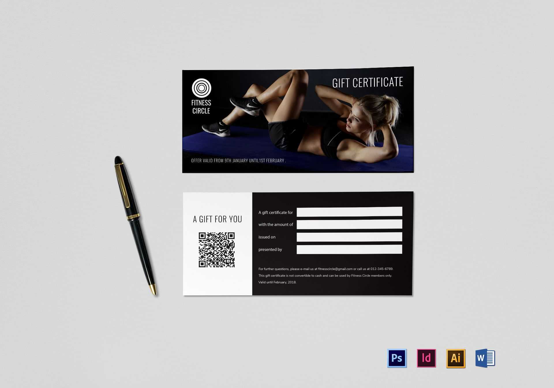 Fitness Gift Certificate Template Pertaining To Indesign Gift Certificate Template