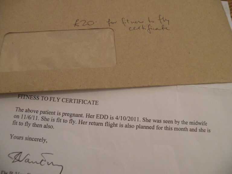 Fitness To Fly Certificate Another Pregnancy Related Cost Intended For 