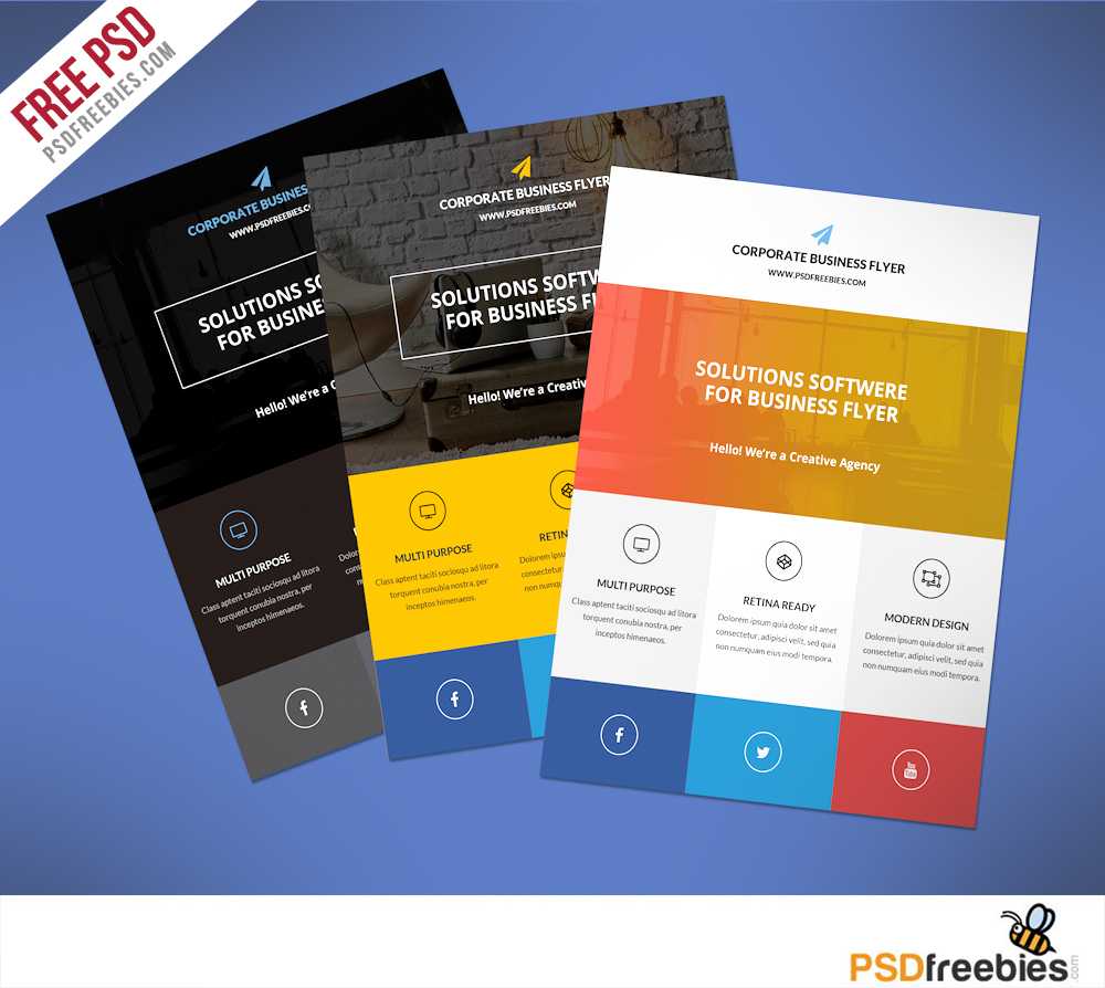 Flat Clean Corporate Business Flyer Free Psd | Psdfreebies Intended For Cleaning Brochure Templates Free