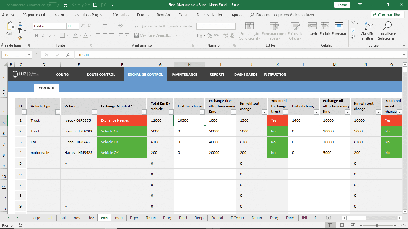 Fleet Management Spreadsheet Excel Within Fleet Report Template