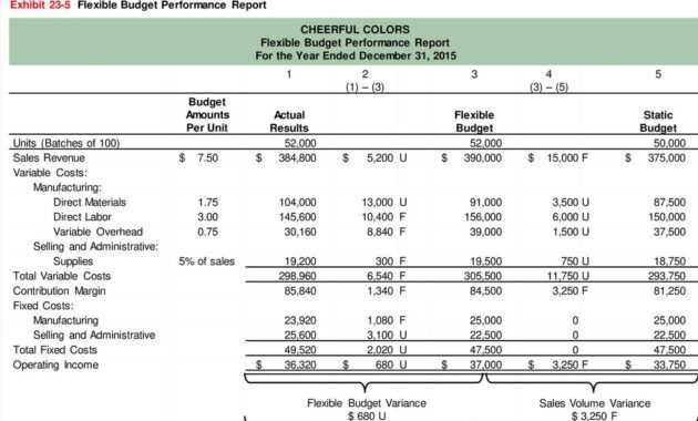 Flexible Budgets And Standard Cost Systems - Ppt Download inside Flexible Budget Performance Report Template