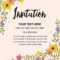 Floral Anniversary Party Invitation Card Template In Template For Anniversary Card