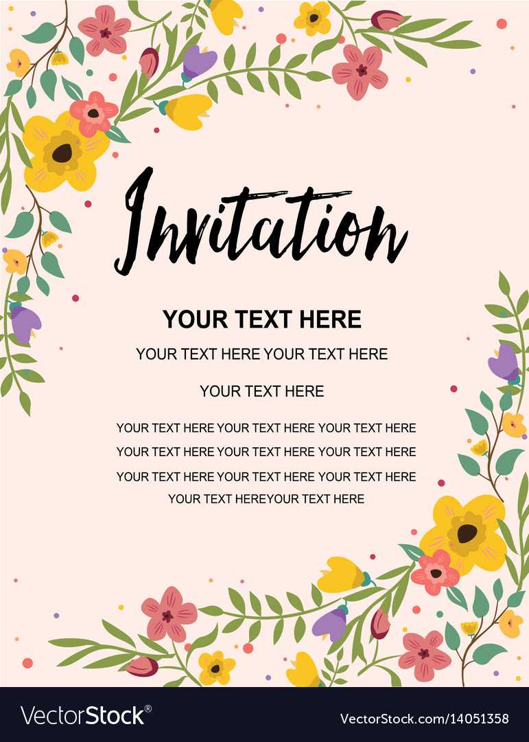 Floral Anniversary Party Invitation Card Template In Template For Anniversary Card