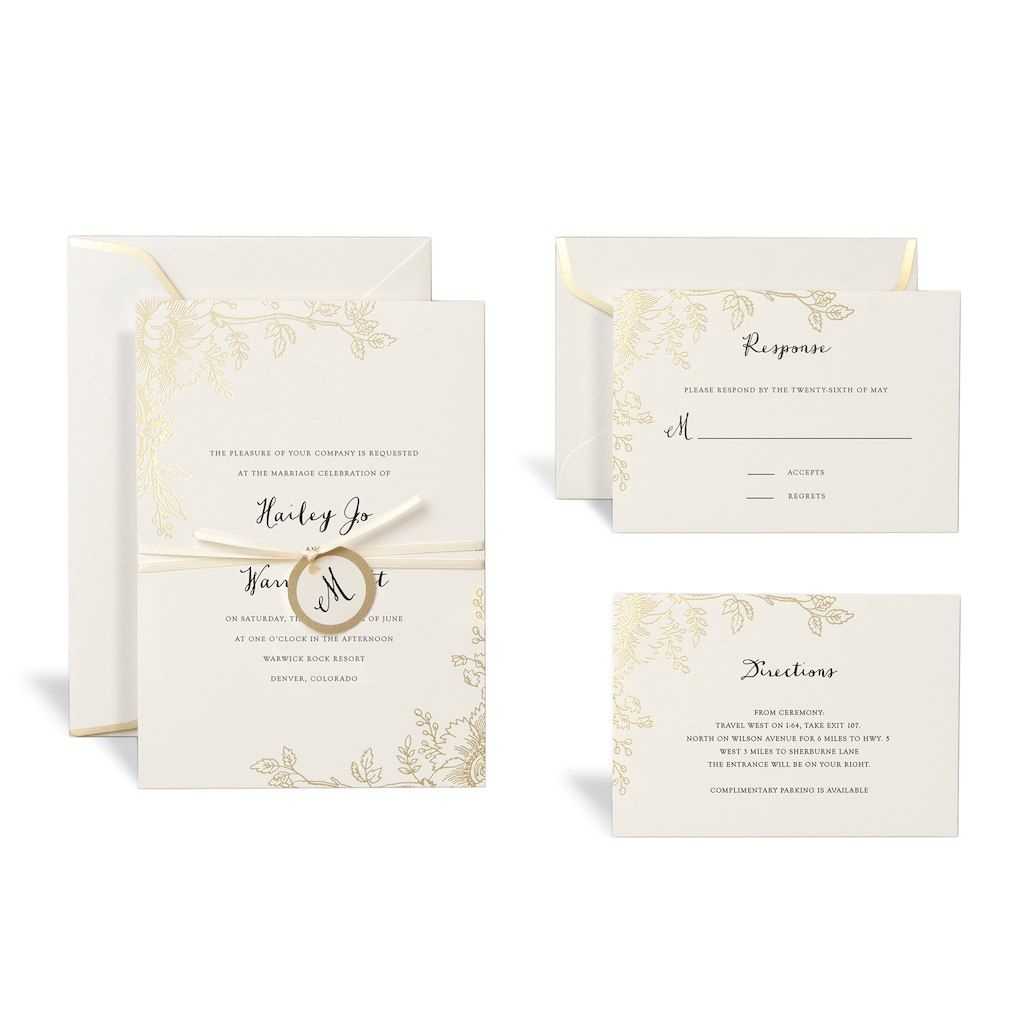 Floral Gold Wedding Invitation Kitcelebrate It For Celebrate It Templates Place Cards