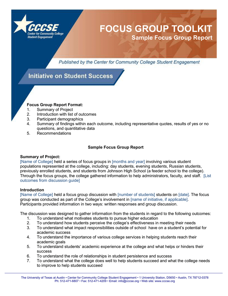 Focus Group Discussion Report Template Xfanzexpo