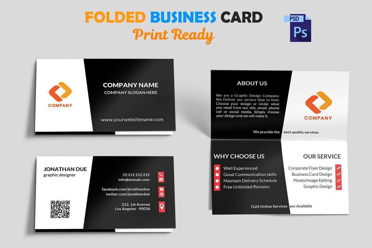 Foldable Business Card Template Folded Indesign Free Tri Throughout Fold Over Business Card Template