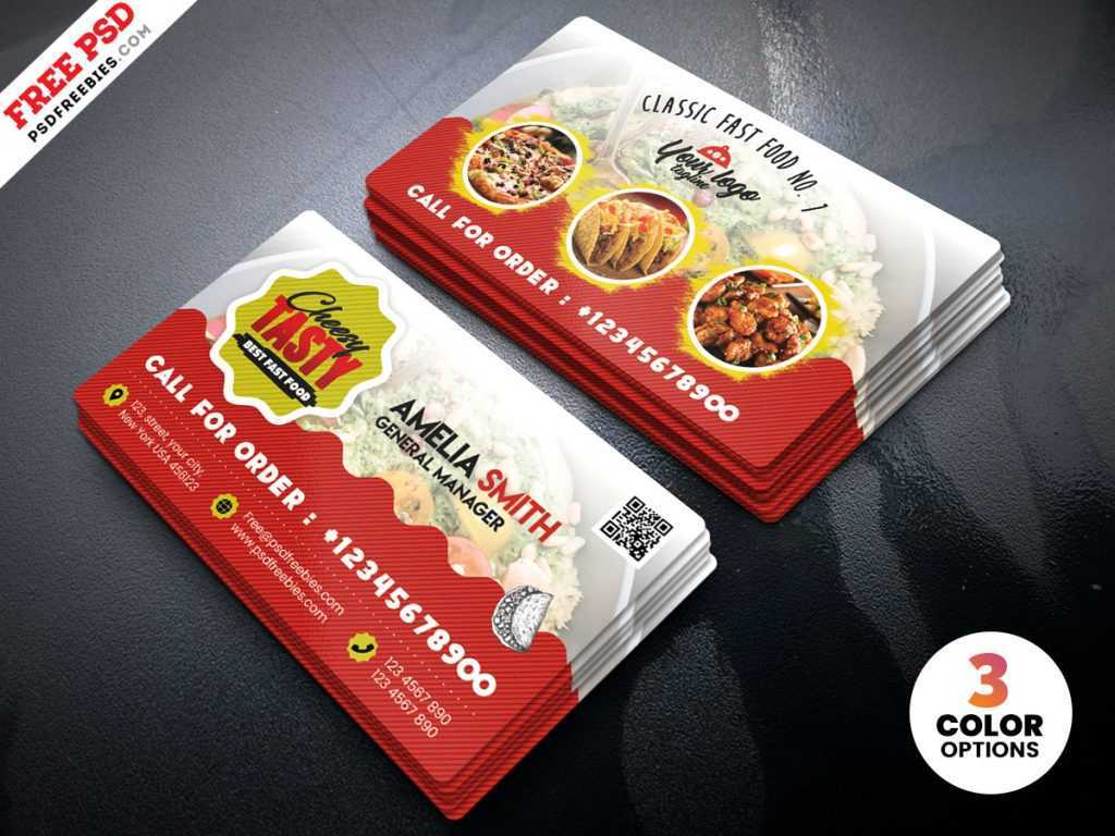 Food Restaurant Business Card Psd Template | Psdfreebies Regarding Food Business Cards Templates Free