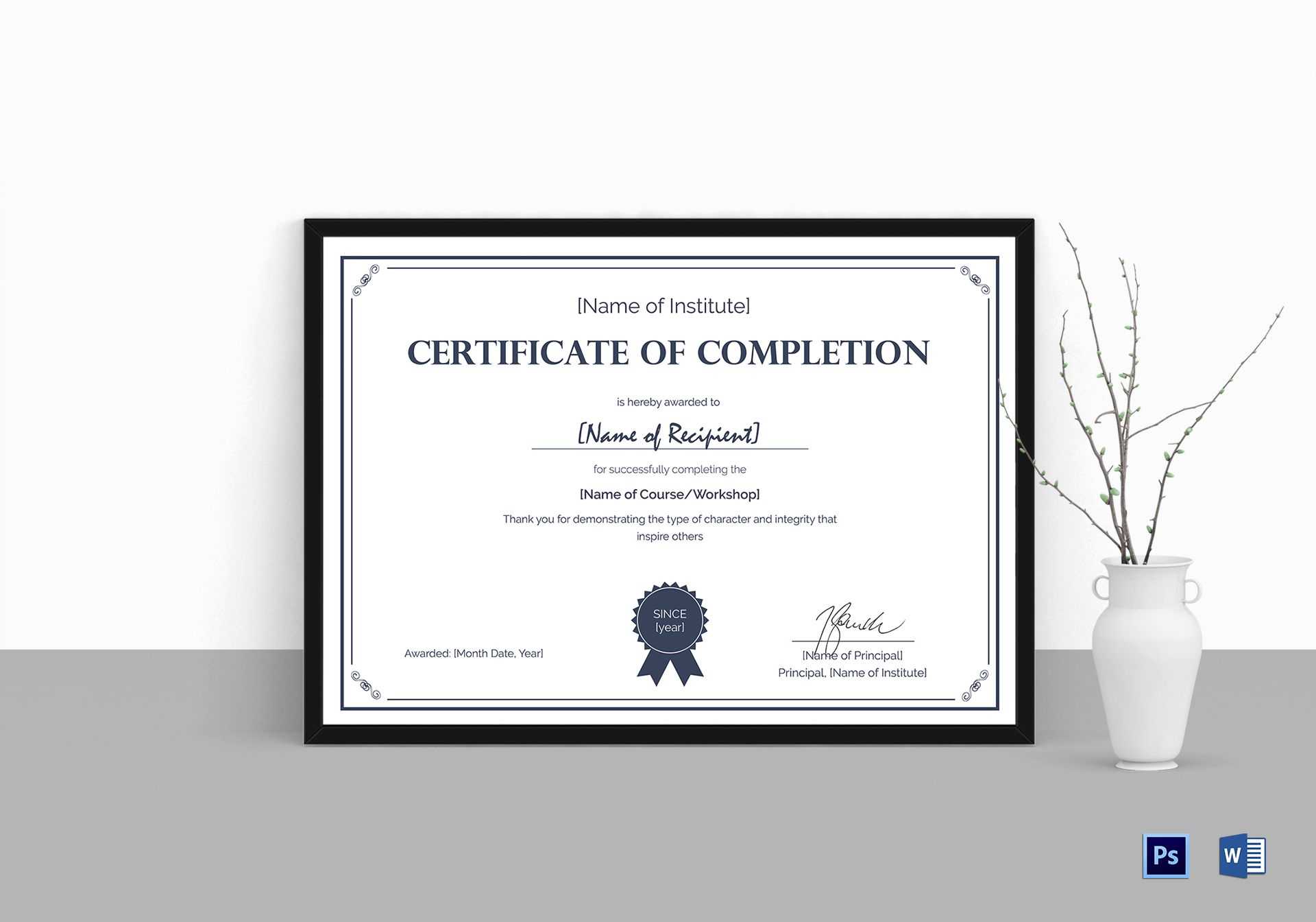 Formal Completion Certificate Template With Workshop Certificate Template