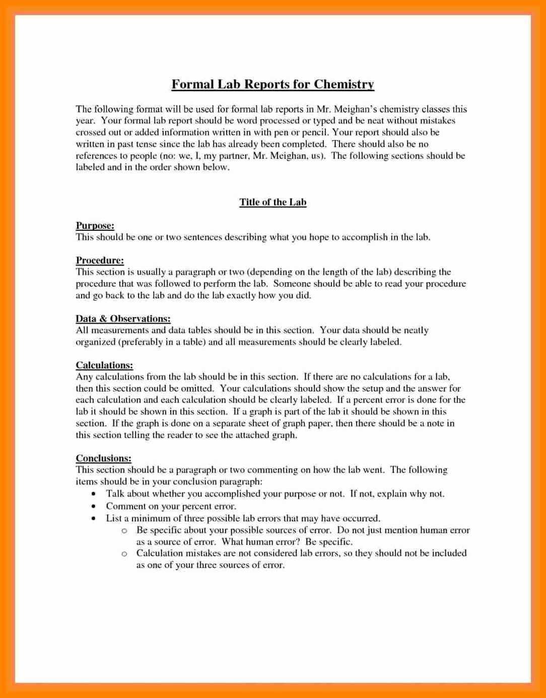 Formal Lab Report Example Best 5 Formal Lab Write Up With Ib Lab Report Template