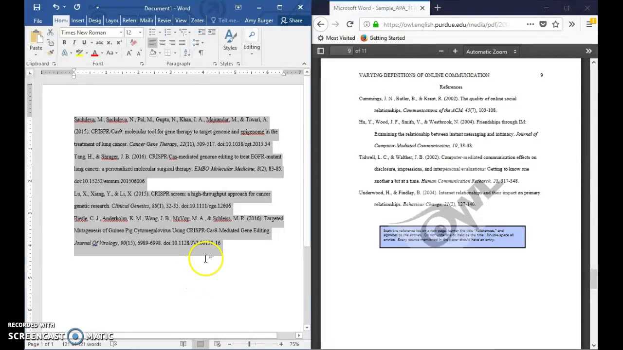 Formatting A References Page In Apa 6Th Edition Format (Current For 2018  2019) ~ Updated For Apa Word Template 6Th Edition