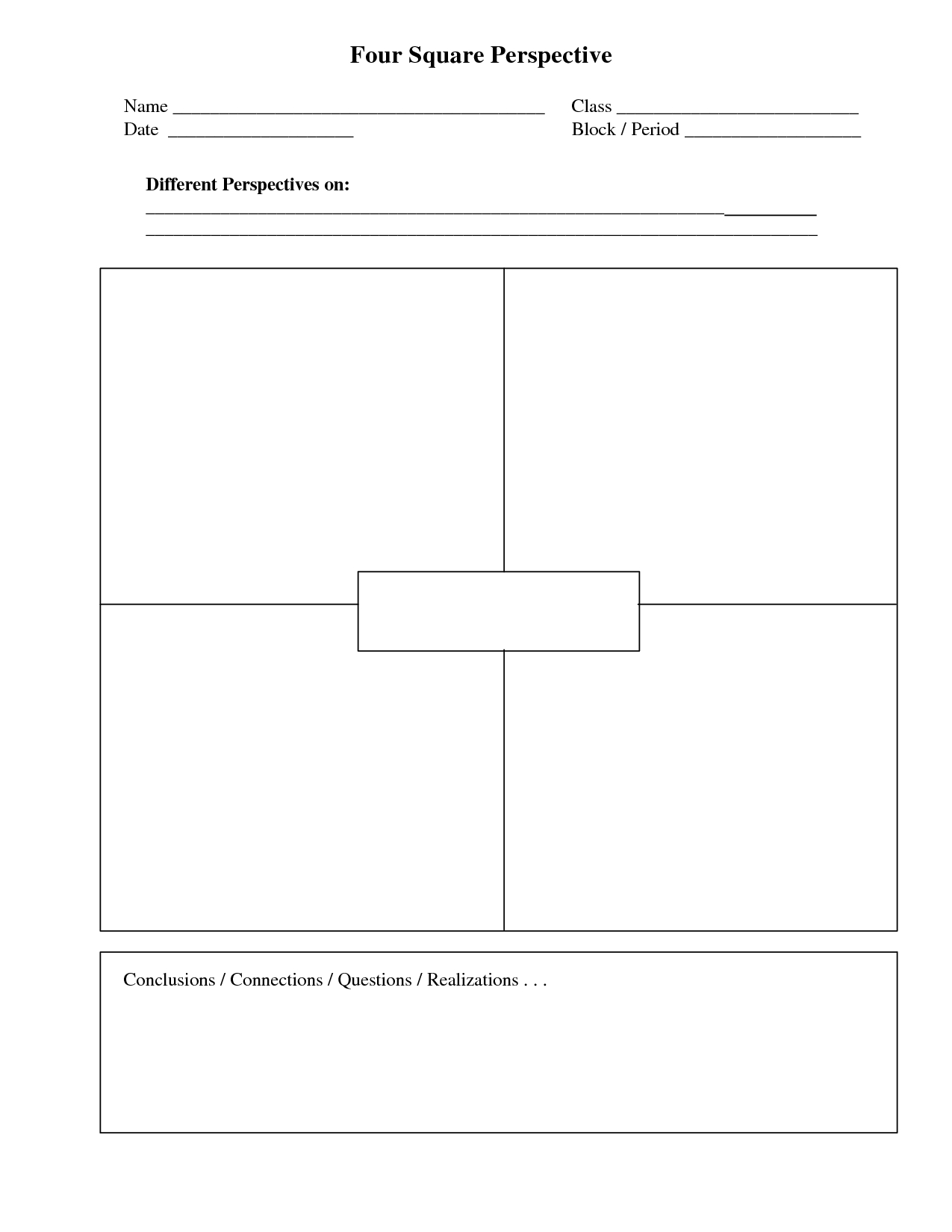 Four Square Writing Template Printable | Four Square Intended For Blank Four Square Writing Template