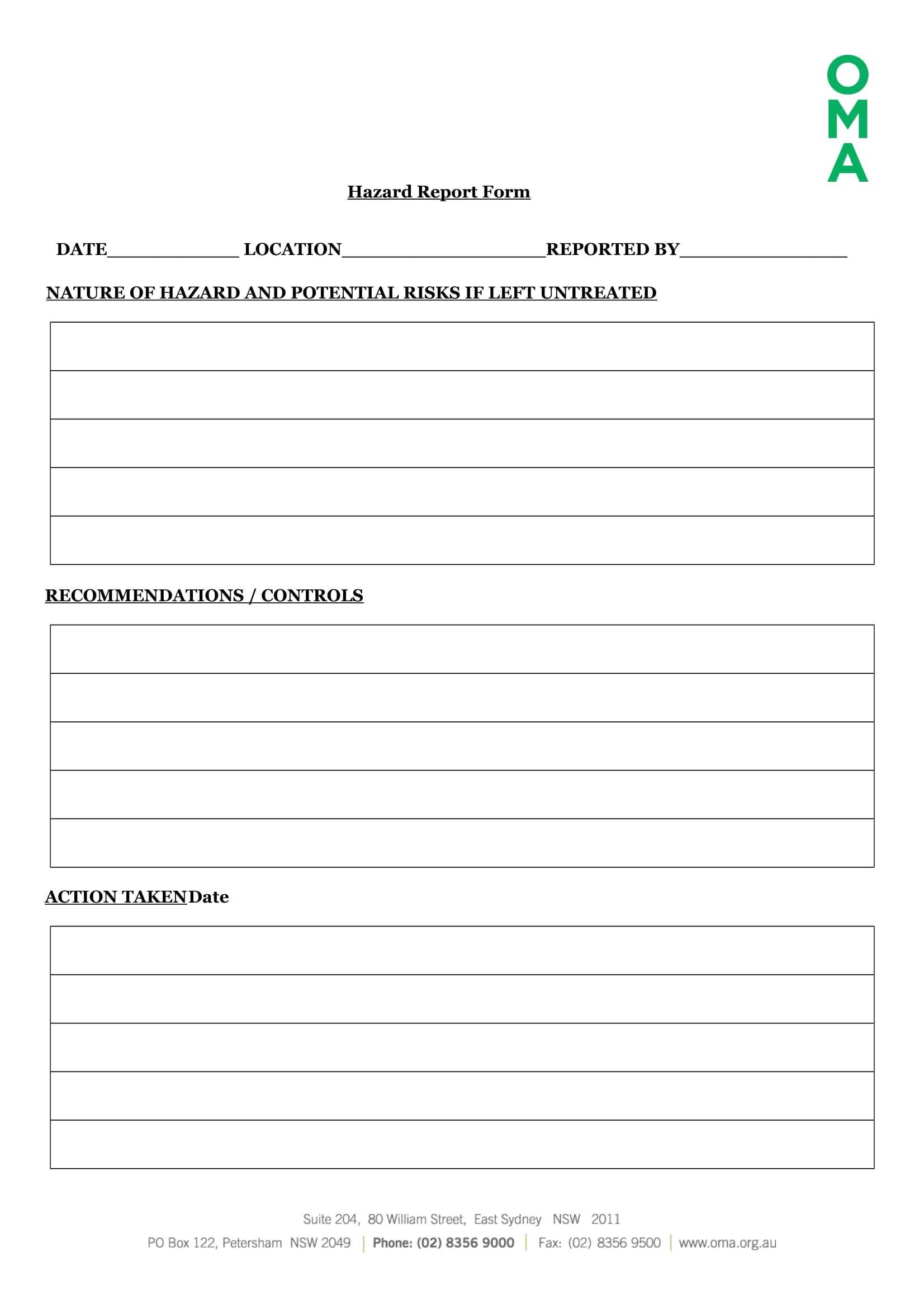 Free 13+ Hazard Report Forms In Word | Pdf Throughout Incident Report Form Template Qld
