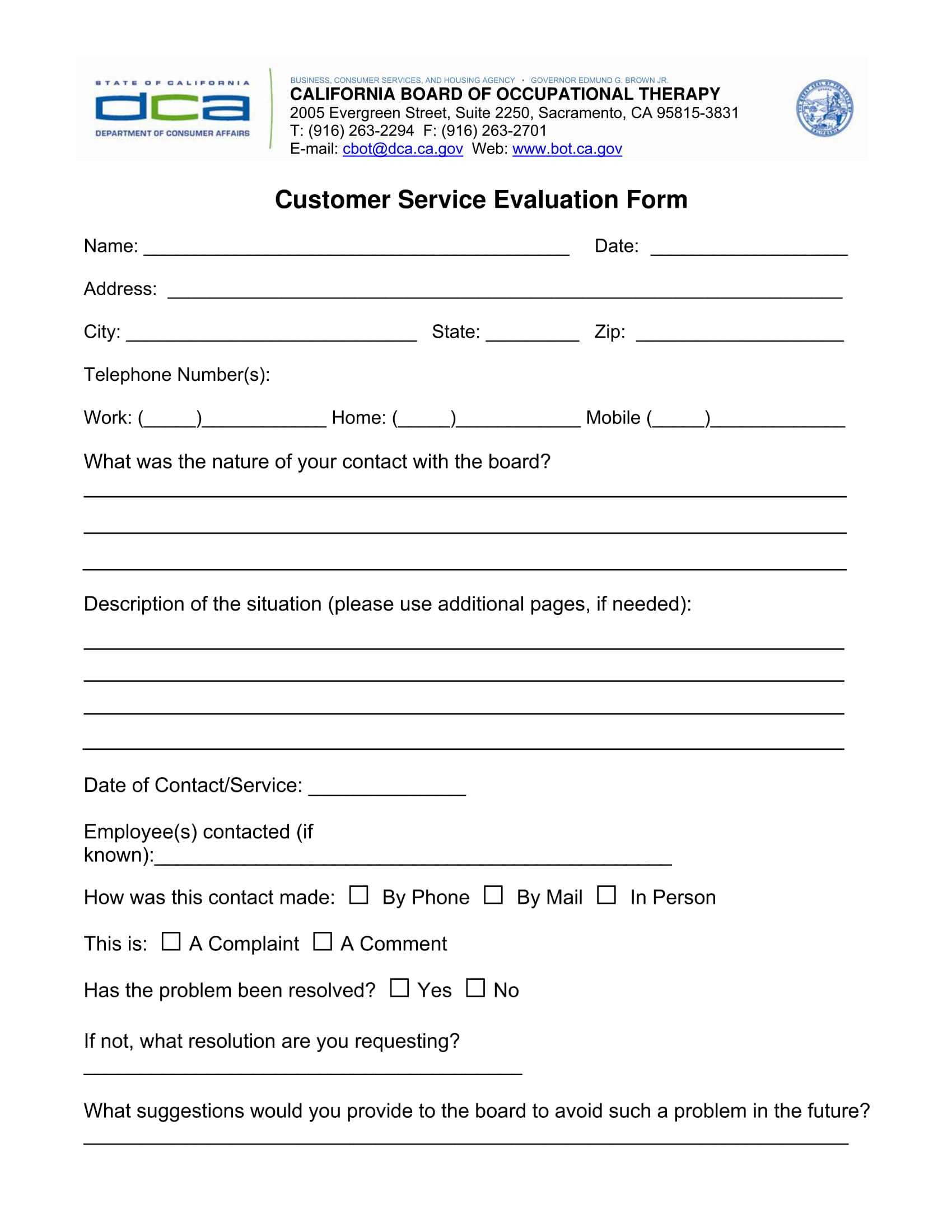 Free 14+ Customer Service Evaluation Forms | Pdf Regarding Blank Evaluation Form Template