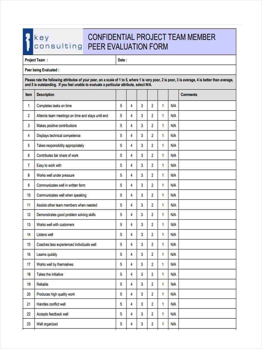 Free 15+ Peer Evaluation Form Templates In Pdf | Doc Within Blank Evaluation Form Template