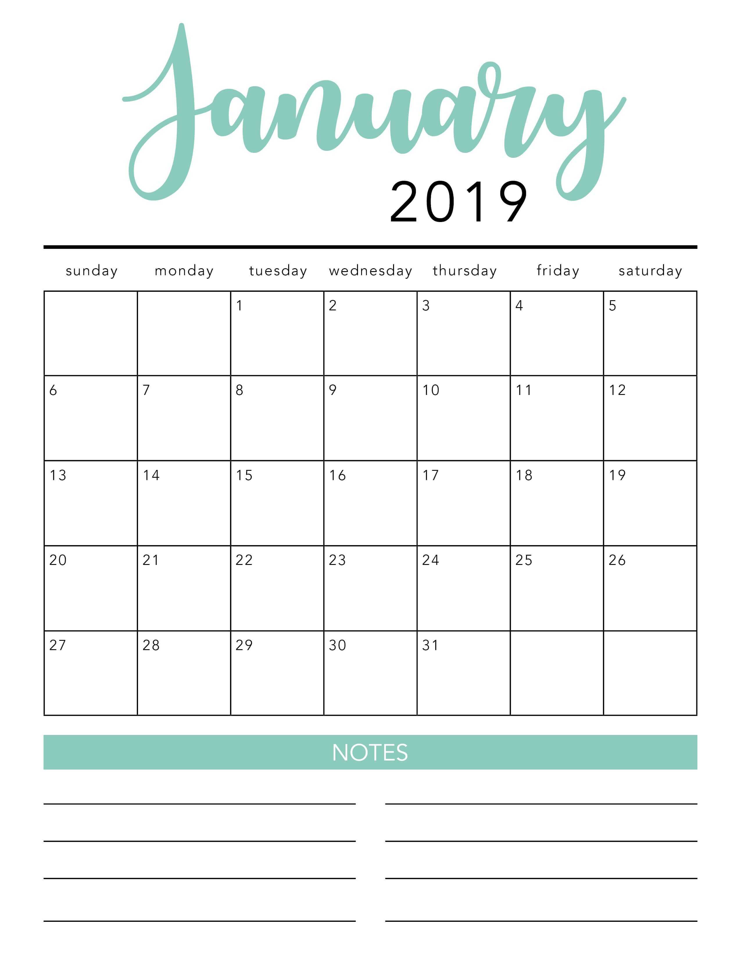 Free 2020 Printable Calendar Template (2 Colors!) – I Heart Within Blank Calender Template