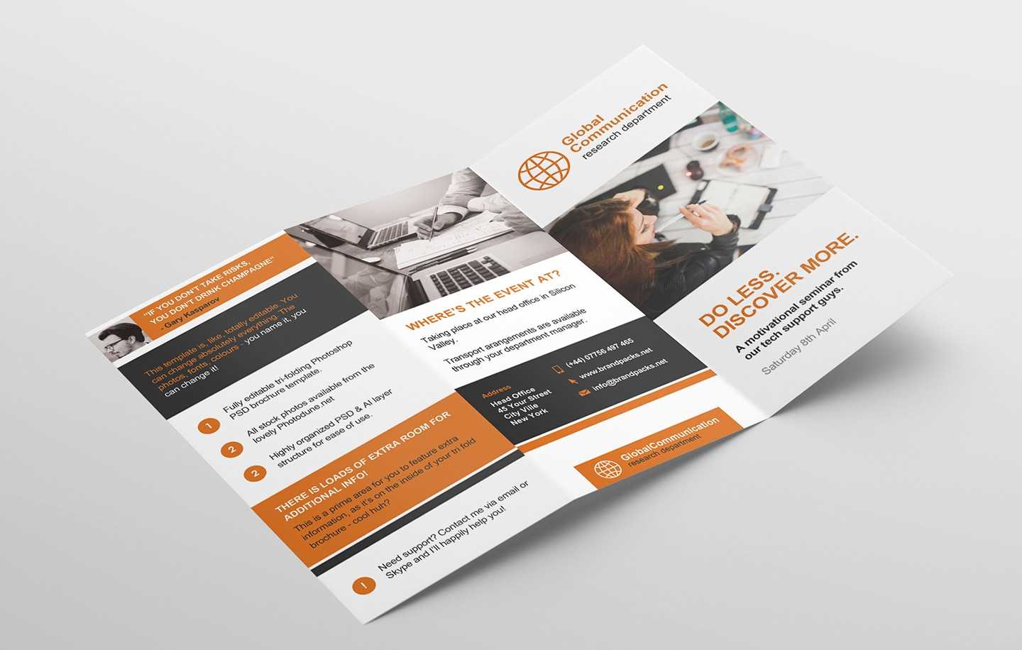 Free 3 Fold Brochure Template For Photoshop & Illustrator Pertaining To Brochure 3 Fold Template Psd