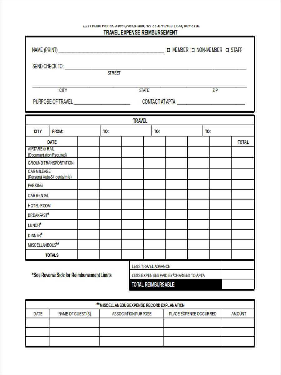 Free 6+ Sample Travel Reimbursement Forms In Word | Pdf With Regard To Reimbursement Form Template Word