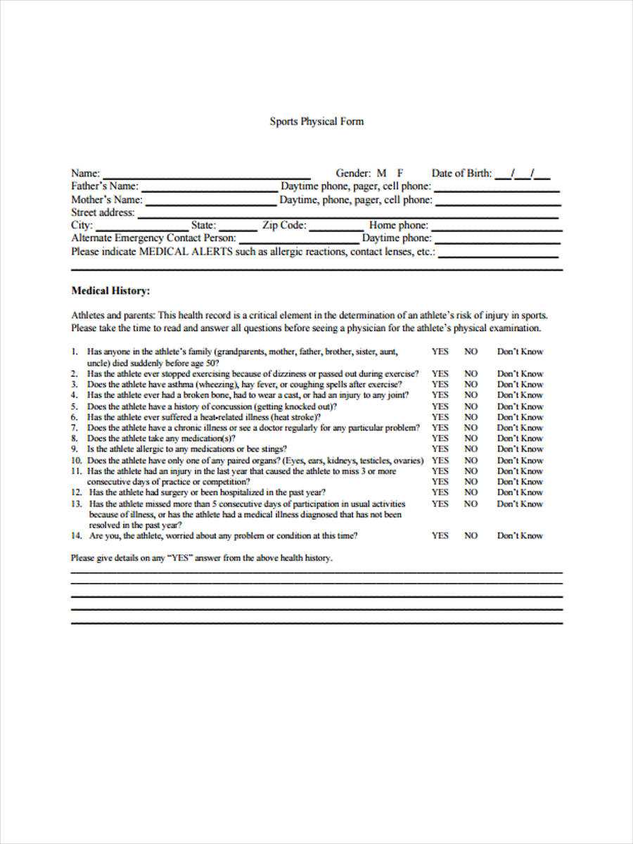 Free 9+ Sample Printable Physical Forms | Pdf With History And Physical Template Word