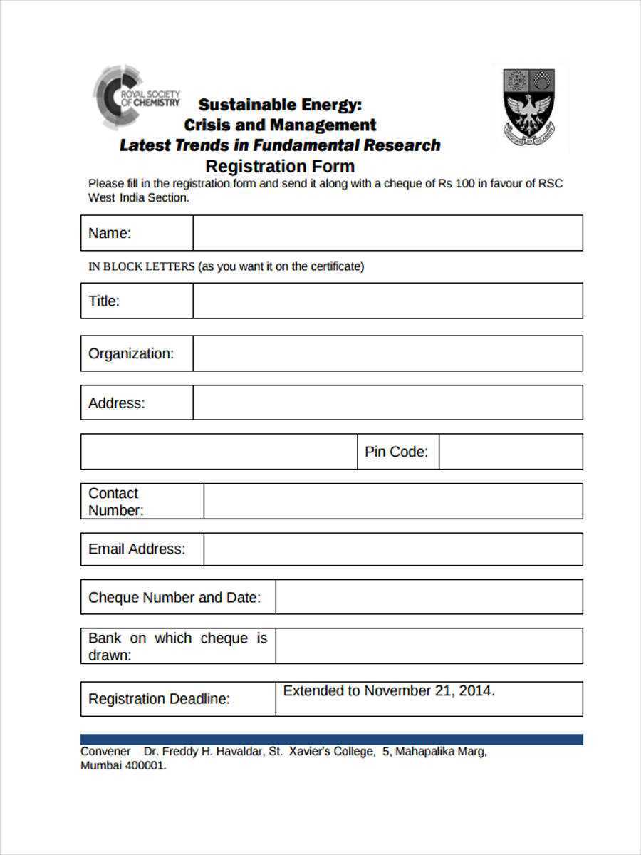 Free 9+ Workshop Registration Forms In Sample, Example, Format Inside Seminar Registration Form Template Word