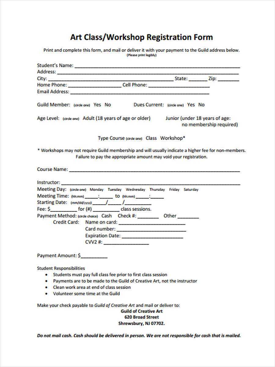 Free 9+ Workshop Registration Forms In Sample, Example, Format Inside Seminar Registration Form Template Word