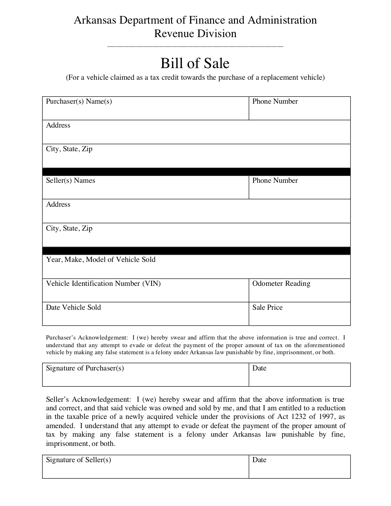 Free Arkansas Bill Of Sale Form – Pdf Template | Legaltemplates For Car Bill Of Sale Word Template