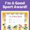 Free Award Certificate – I'm A Good Sport (Primary With Regard To Sports Day Certificate Templates Free