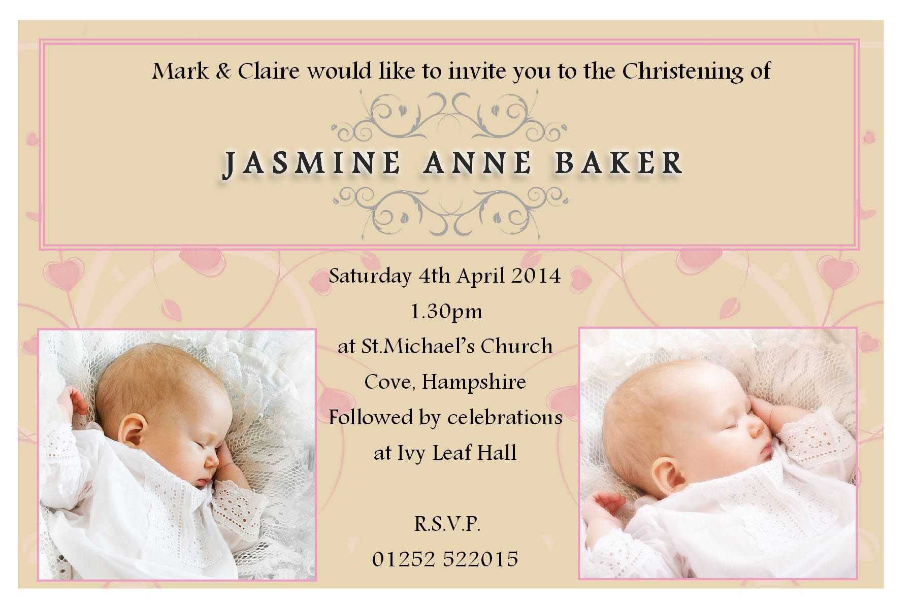 Free Baptism Invitation Templates Word | Invitation With Regard To Free Christening Invitation Cards Templates