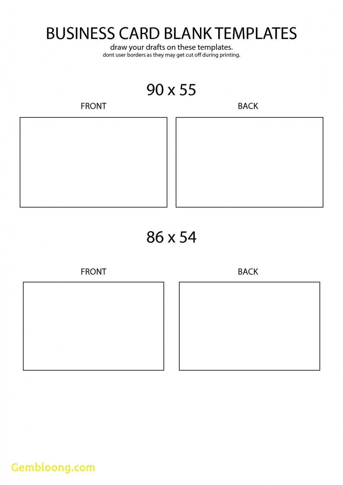 Free Blank Business Card Template Front And Back Design With Regard To Place Card Size Template