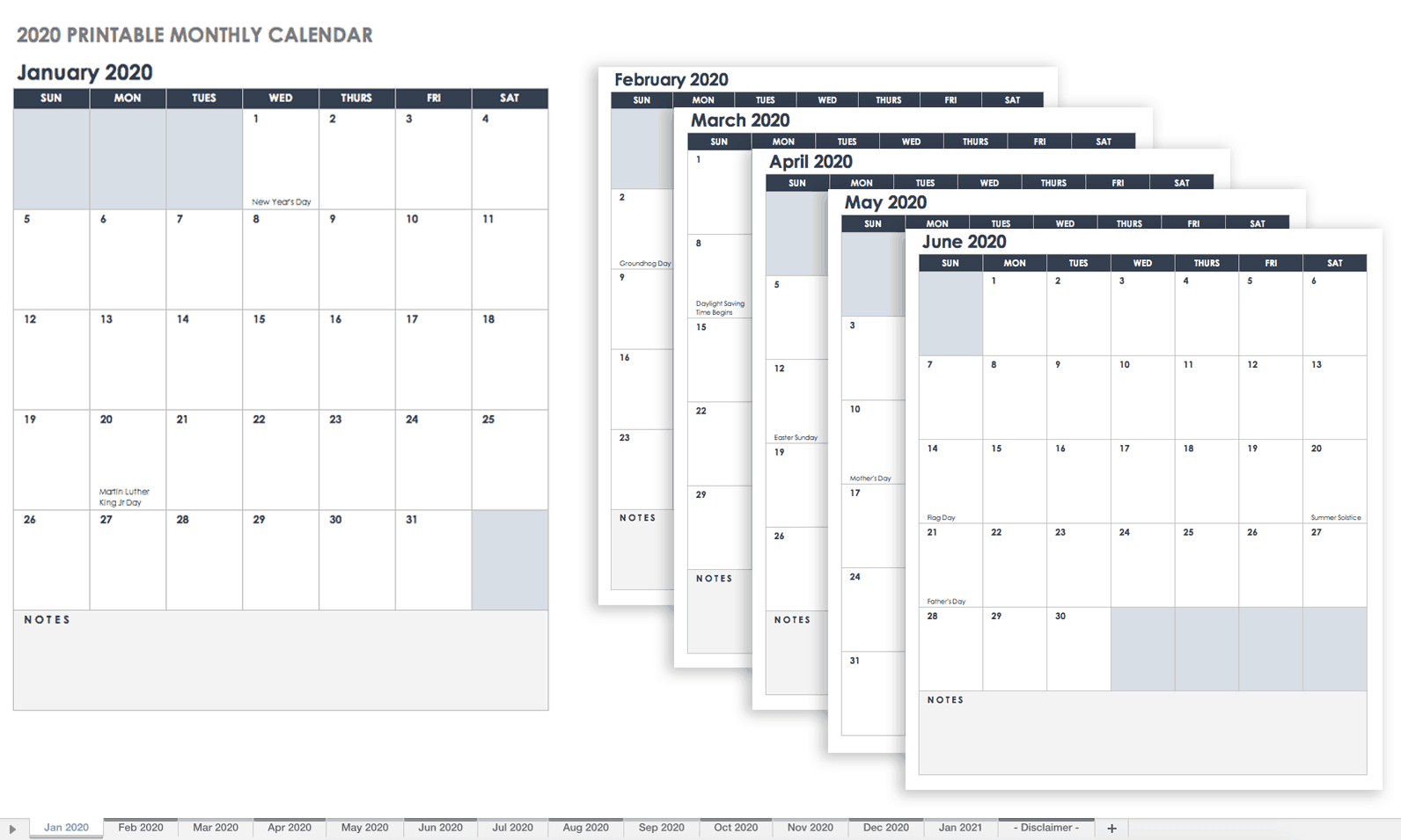 Free Blank Calendar Templates – Smartsheet Within Blank Monthly Work Schedule Template