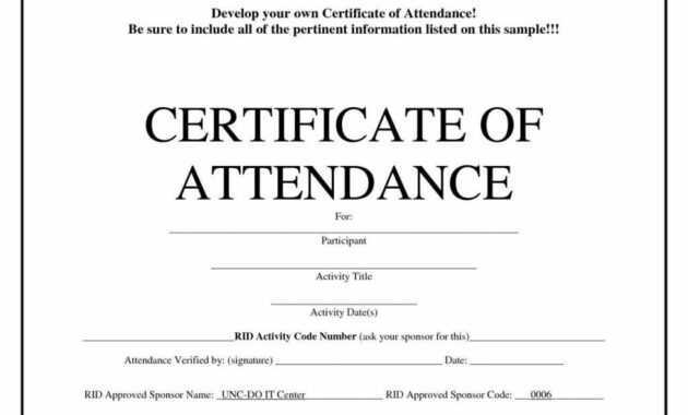 Free Blank Certificate Templates | Blank Certificate in Attendance Certificate Template Word